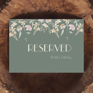 Carte SIGNE RÉSERVÉ fleur sauvage Sage Deco Mariage