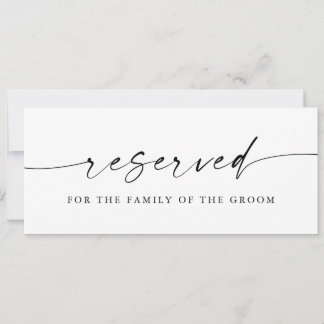 Carte Signe Réservé Mariage minimaliste moderne