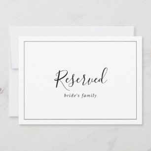 Carte SIGNE RÉSERVÉ Minimaliste