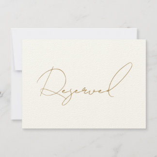 Carte SIGNE SIÈGE RÉSERVÉ EN OR