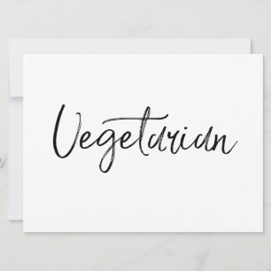 Carte SIGNE "Végétarien"   Style Lettré à la main