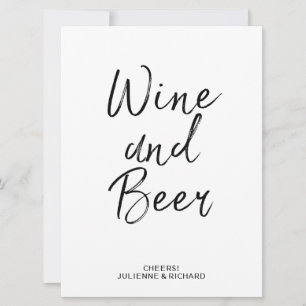 Carte SIGNE VIN ET BIÈRE   Style Lettré à la main