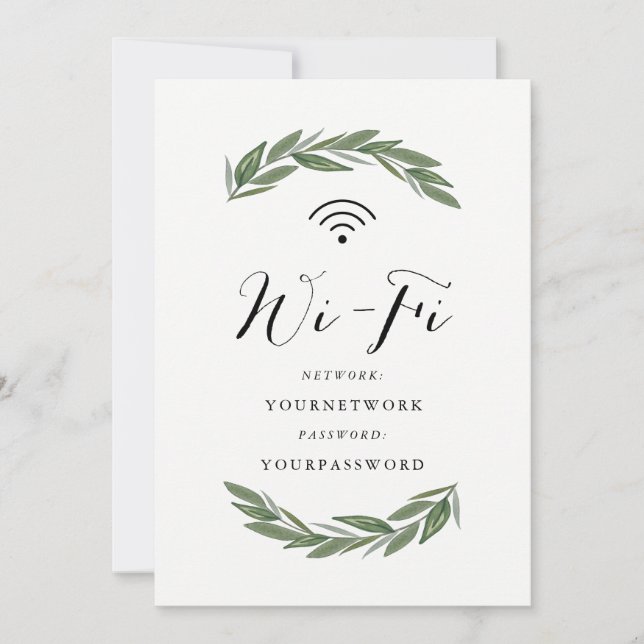 Carte SIGNE Wifi Green Sprigs (Devant)