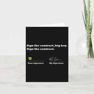 Carte Signer Le Contrat Gros Garçon Signer Le Contrat