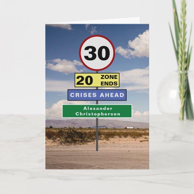 Carte Signes de la route d'Humour du 30e anniversaire dr (Devant)