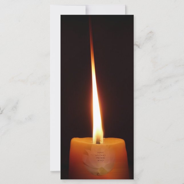 Carte Signet bouddhiste SGI avec bougie Lotus et NMRK (Devant)