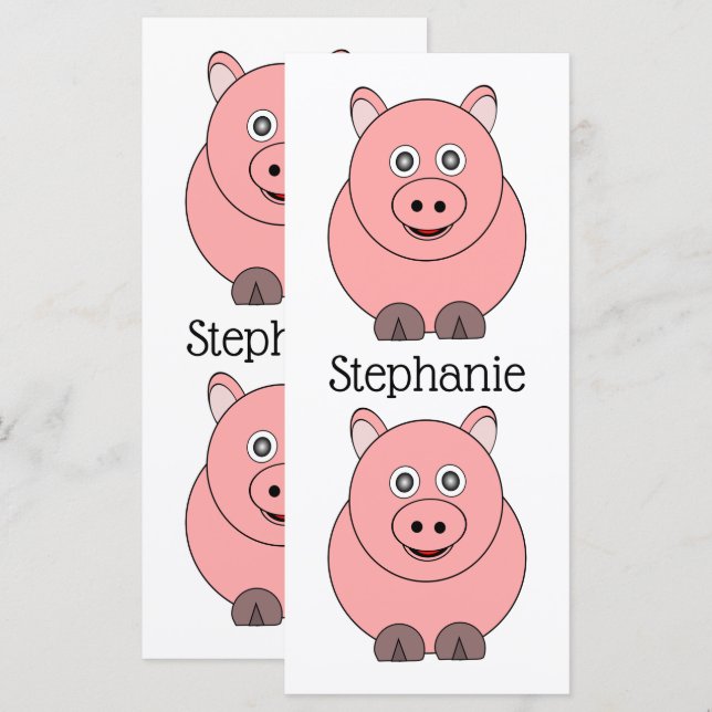 Carte Signet de conception de porc (Devant / Derrière)