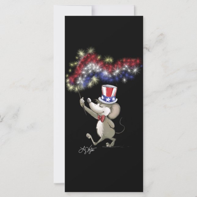 Carte Signet de la fête de la nuit 4 juillet Moe's Happy (Devant)