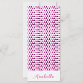 Carte Signet de Motif géométrique rose personnalisé