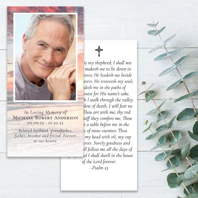 Carte Signet du mémorial de photos du coucher du soleil (Créateur téléchargé)