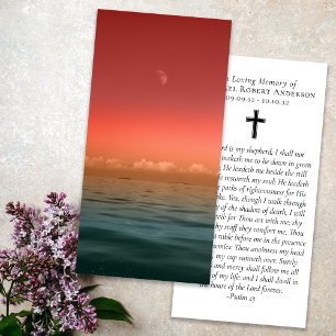 Carte Signet du mémorial de prière photo Sunset Ocean