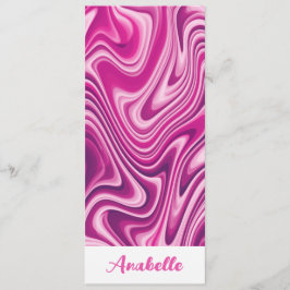 Carte Signet en marbre liquide rose chaud personnalisé