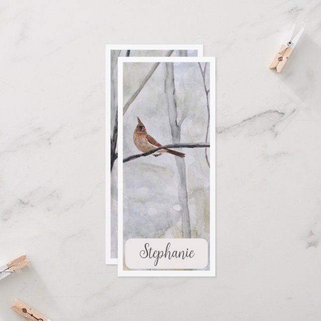 Carte Signet géant cardinal personnalisé (Devant/Arrière en situation)