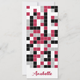 Carte Signet géométrique Magenta rouge personnalisé