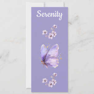Carte Signet Pastel Purple Papillon