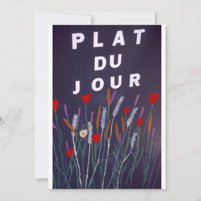 Carte Signez en français pour la nourriture (Devant)