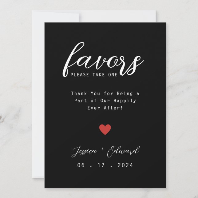 Carte S'Il Vous Plaît Prendre Un Mariage Faveur Simple É (Devant)