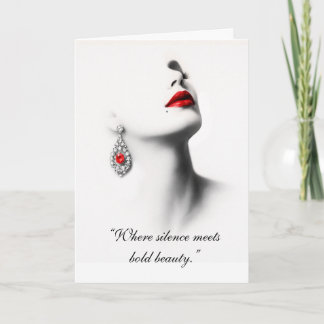 Carte Silent Beauty – Monochrome Charcoal Art with Red