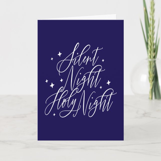 Carte Silent Night Holy Night Holiday Christmas Card (Devant)