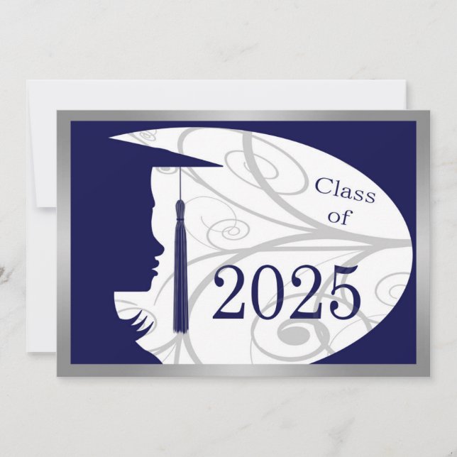 Carte Silhouette 2025 bleu et argent (Devant)