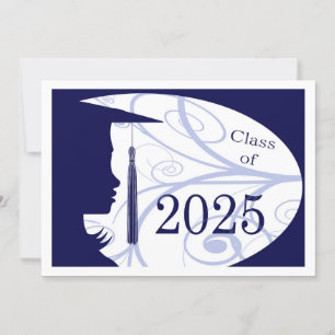 Carte Silhouette 2025 bleu et blanc