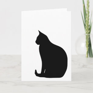 Carte Silhouette assise chat