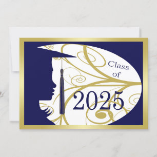 Carte Silhouette bleue et or 2025