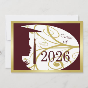 Carte silhouette bordeaux et or 2026
