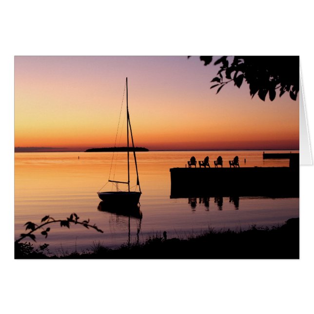 Carte Silhouette Coucher Du Soleil (Devant Horizontal)