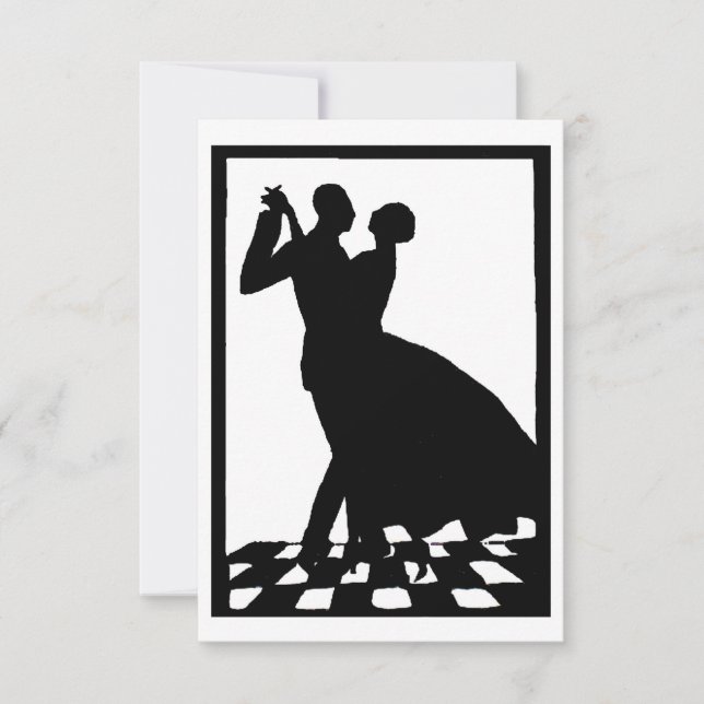 Carte silhouette couple dancing in the dark (Devant)