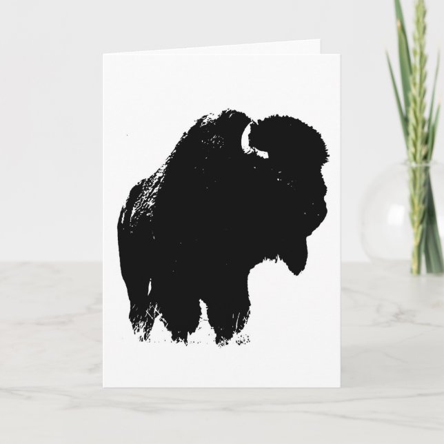 Carte Silhouette de bison de Buffalo Pop Art (Devant)