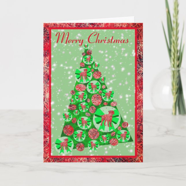 Carte Silhouette de Border Terrier Joyeux Noël (Devant)