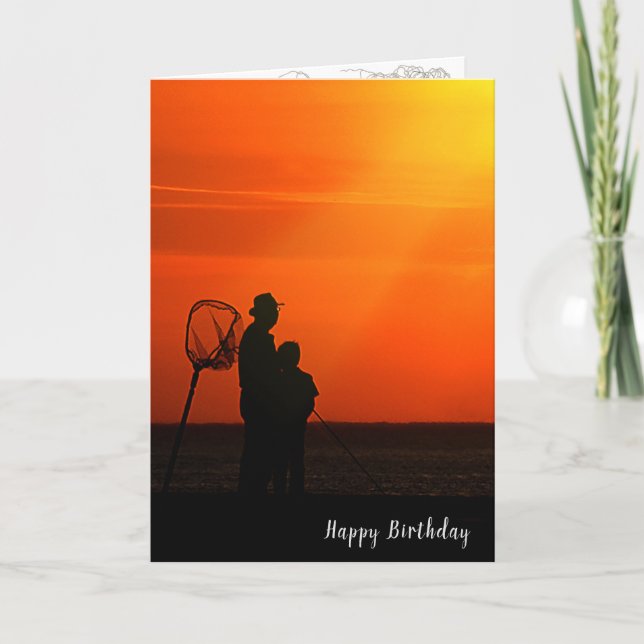 Carte silhouette de coucher du soleil d'anniversaire de (Devant)