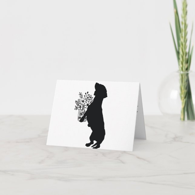 CARTE SILHOUETTE DE DACHSHUND POUR LA FÊTE DES MÈR (Devant)