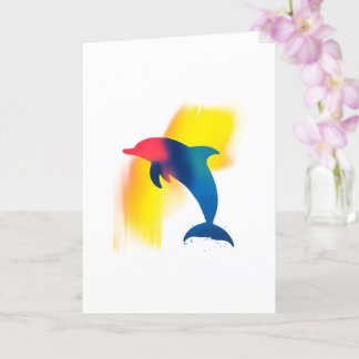 Carte Silhouette de dauphin de peinture à vaporisateur c