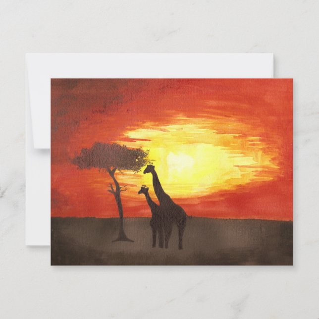 Carte Silhouette de Giraffe (Devant)