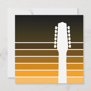 Carte silhouette de guitare électrique : fondu ambre