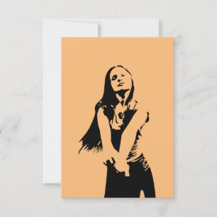 Carte Silhouette de la fille de danse noire à la mode