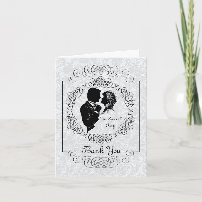 Carte Silhouette de mariée et de chambre personnal (Devant)