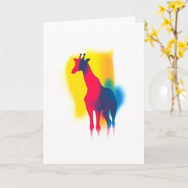 Carte Silhouette de peinture peinture en vaporisateur co (Fleur jaune)