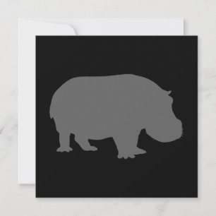 Carte Silhouette d'hippo gris