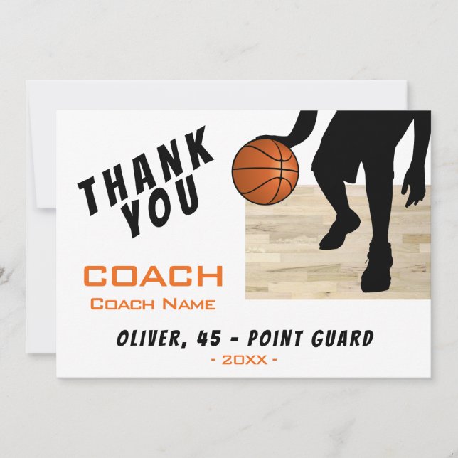 Carte Silhouette du joueur de basket-ball entraîne (Devant)