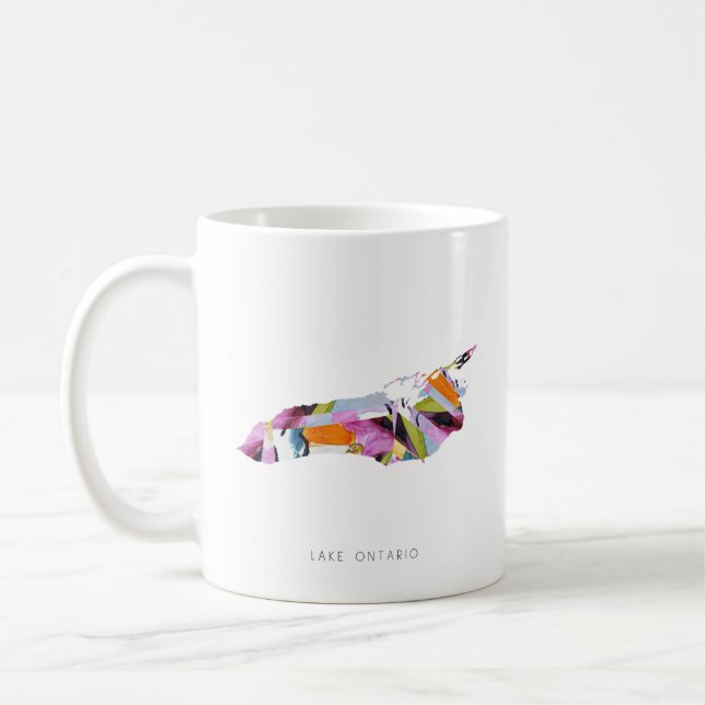 Carte Silhouette du lac Ontario Café Mug (Gauche)