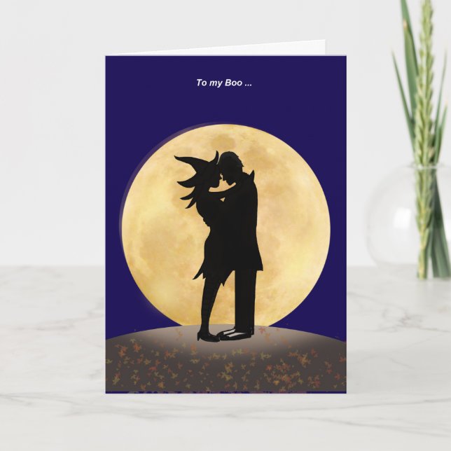Carte Silhouette d'un embrassement de sorcière et de (Devant)
