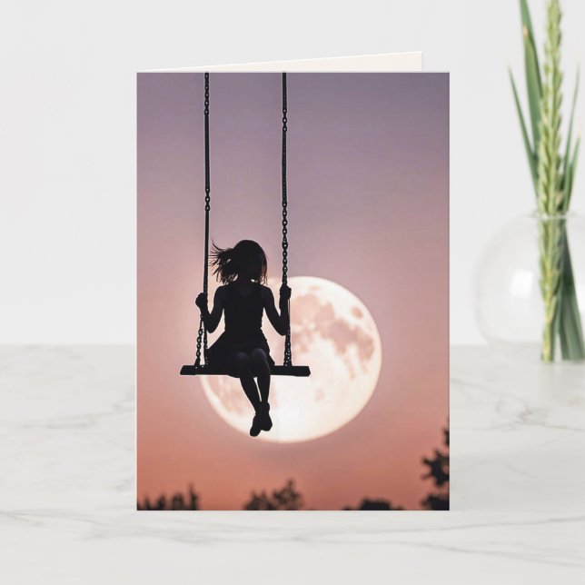Carte Silhouette Girl à l'annee de neige (Devant)