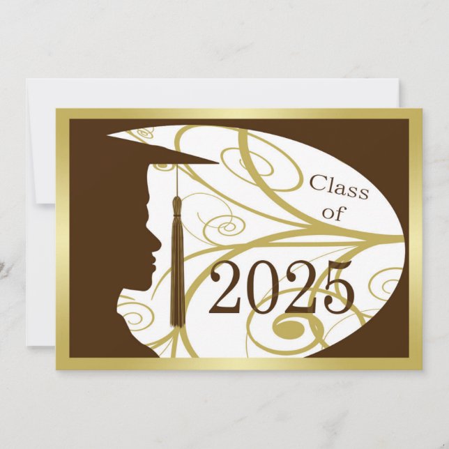Carte Silhouette Gold et Brown Man 2025 (Devant)