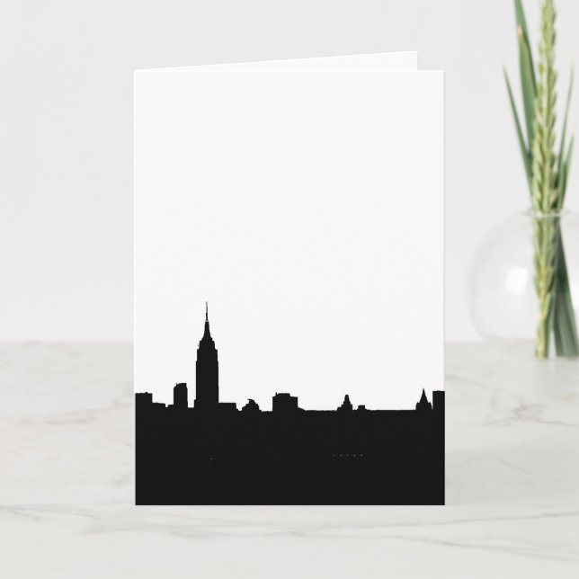 Carte Silhouette noire et blanche de New York (Devant)