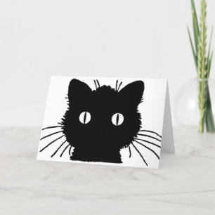 Carte Silhouette of a black cat vintage illustration