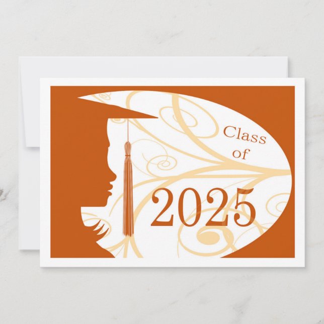 Carte Silhouette orange et blanche 2025 (Devant)