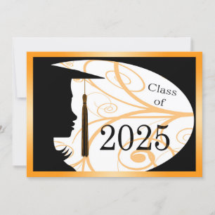 Carte Silhouette orange et noire 2025